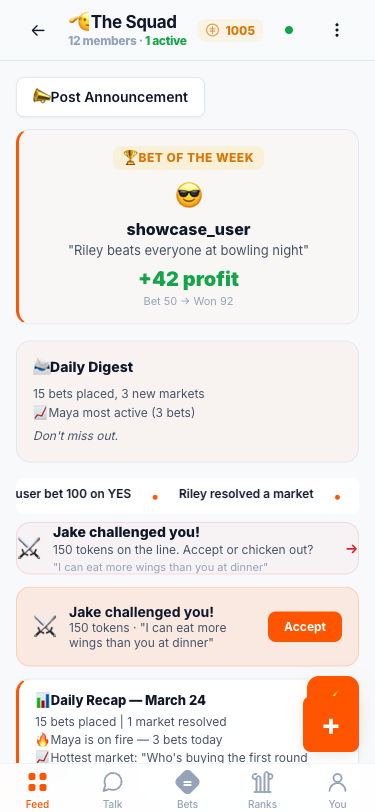 TiltPot social feed